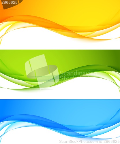 Image of Set of wavy banners