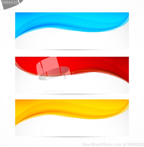 Image of Set of wavy banners