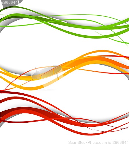 Image of Set of wavy banners