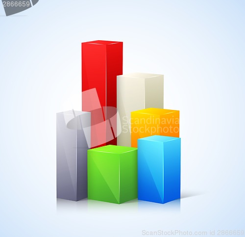 Image of Template for infographic with 3d bar