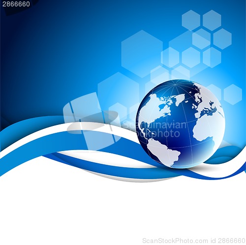 Image of Abstract blue background with globe