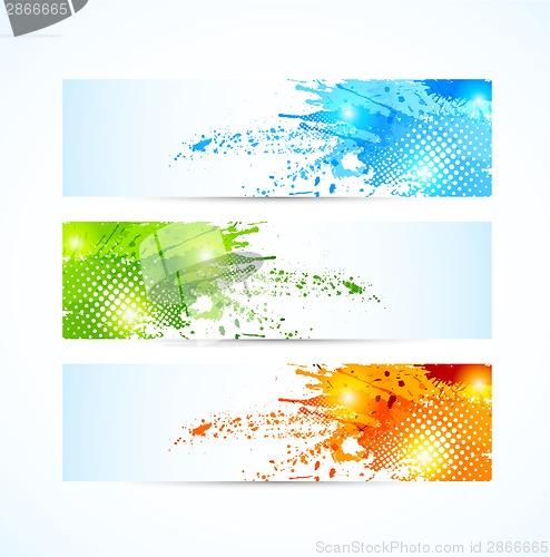 Image of Set of grunge banners