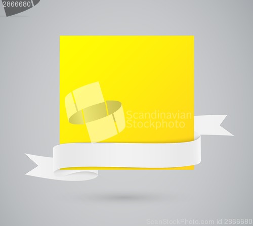 Image of Abstract yellow card with ribbon