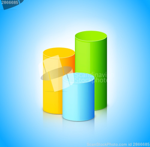 Image of Infographic template with colorful cylinders