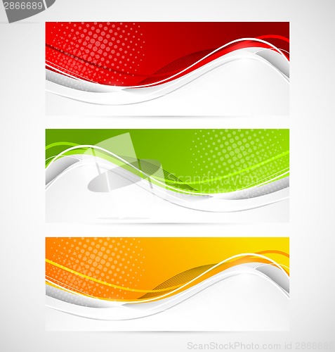 Image of Set of wavy banners