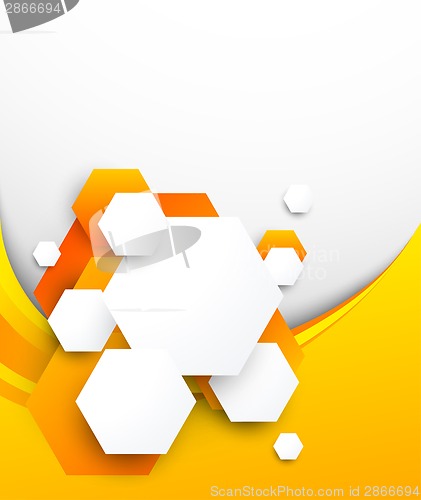 Image of Abstract orange brochure with hexagons