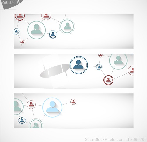 Image of Set of social network banners