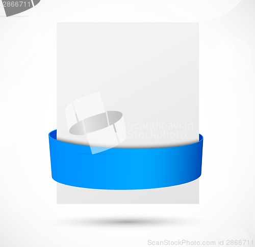 Image of Abstract banner with blue ribbon