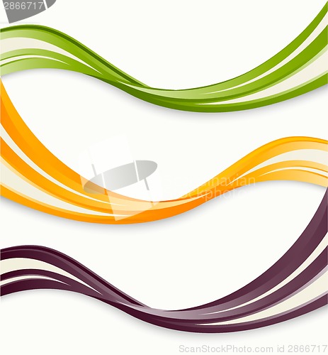 Image of Set of wavy banners