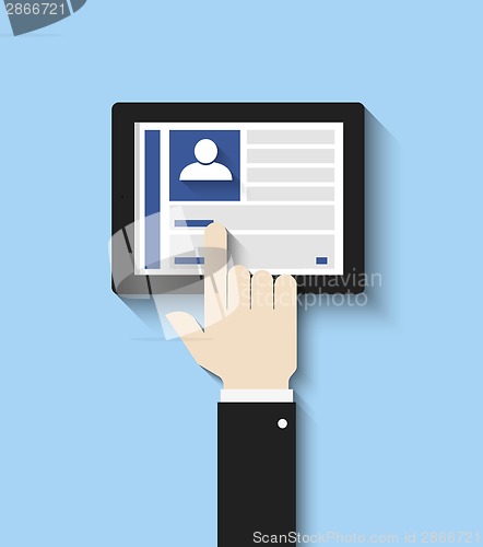 Image of Hand touching screen