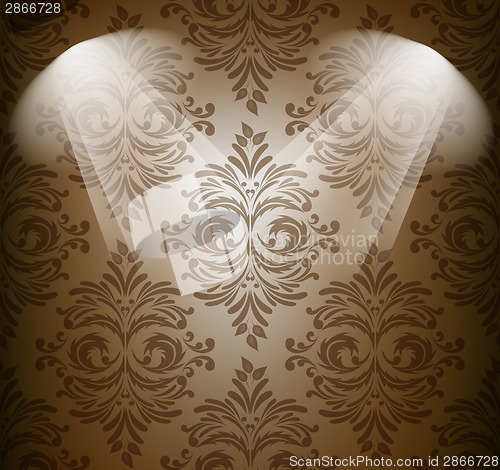 Image of Abstract damask pattern in brown color