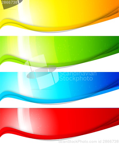 Image of Set of wavy banners