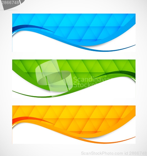 Image of Set of wavy banners