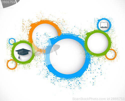 Image of abstract grunge circles. education background