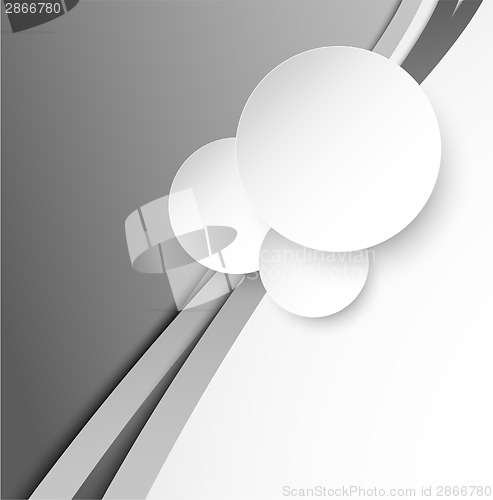 Image of Abstract gray background with paper circles