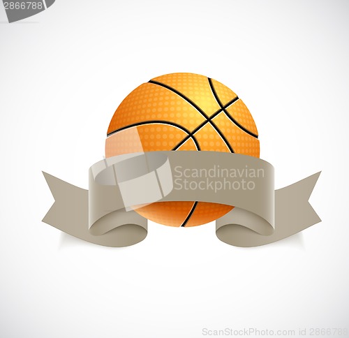 Image of Basketball with brown ribbon