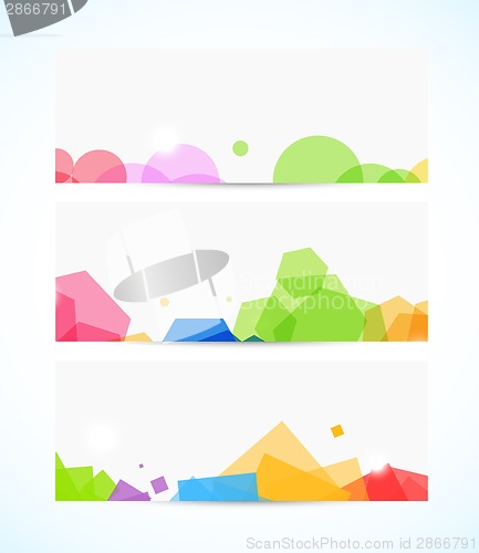 Image of Set of geometric banners