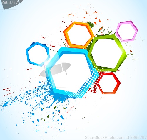 Image of Abstract colorful background with hexagons