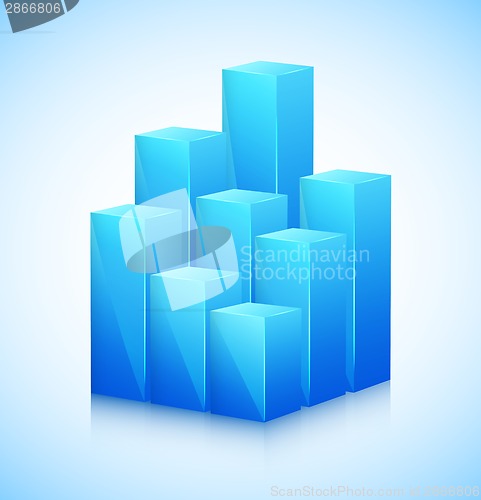 Image of 3D cubes in blue color