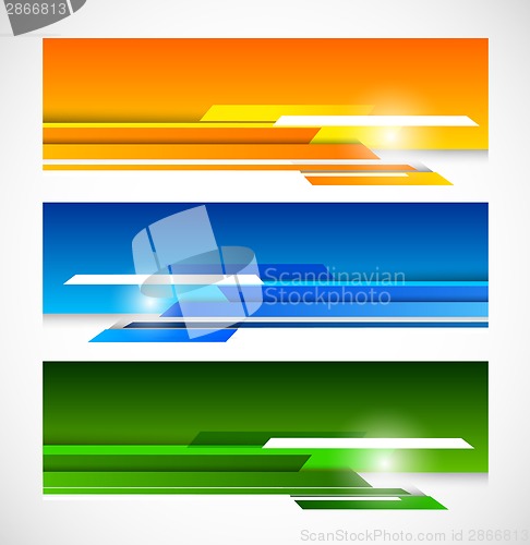 Image of Set of banners with lines