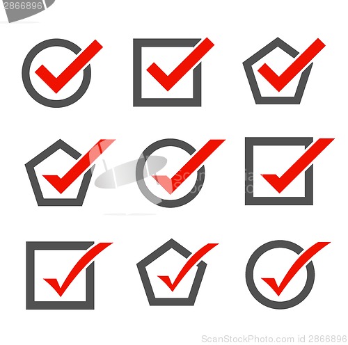 Image of Set of check mark icons