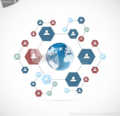 Image of Network concept with hexagons