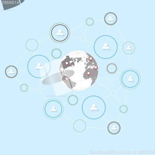 Image of Network concept with globe