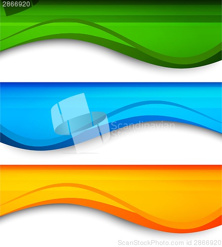 Image of Set of wavy banners
