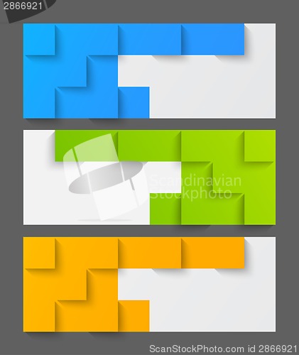Image of Set of banners with squares