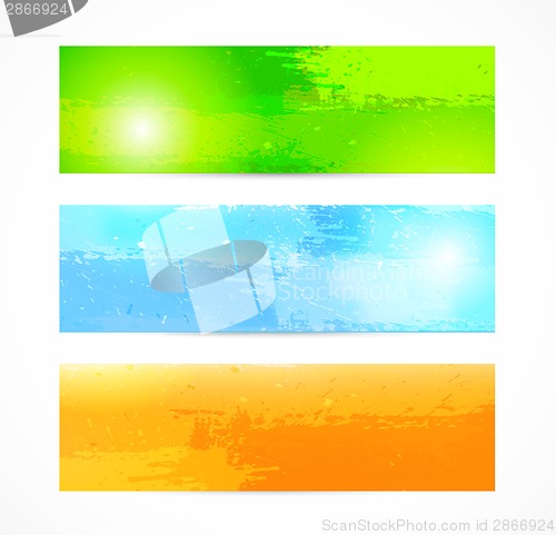 Image of Set of grunge banners