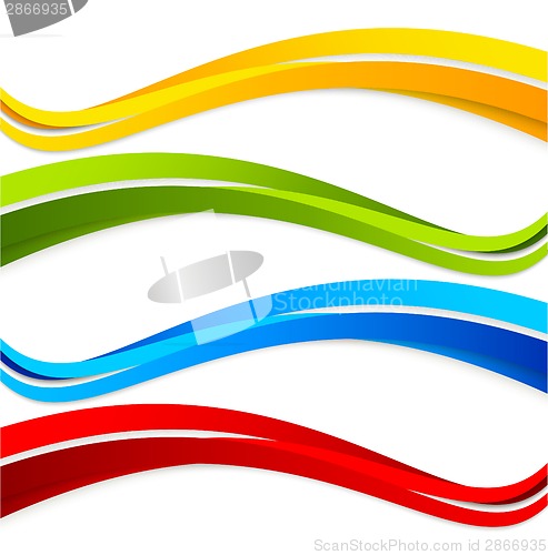 Image of Set of wavy colorful banners