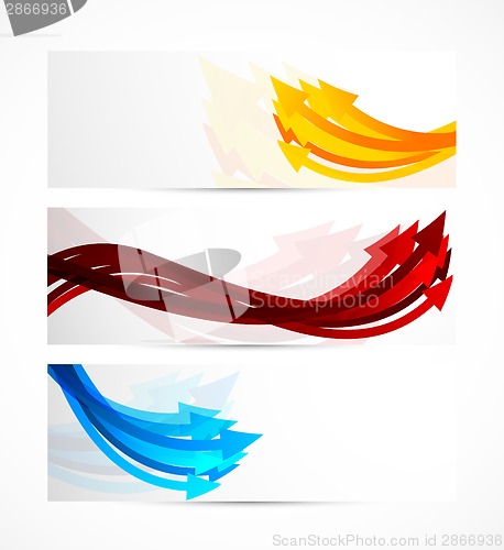 Image of Set of banners with arrows