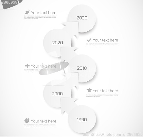 Image of Infographic template with circles and arrows