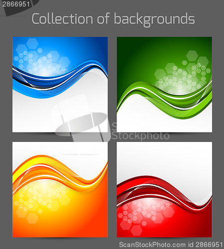 Image of Set of wavy backgrounds