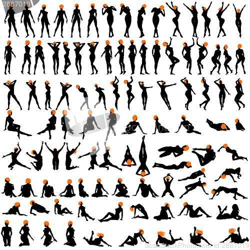 Image of 100 naked sexy girls silhouettes