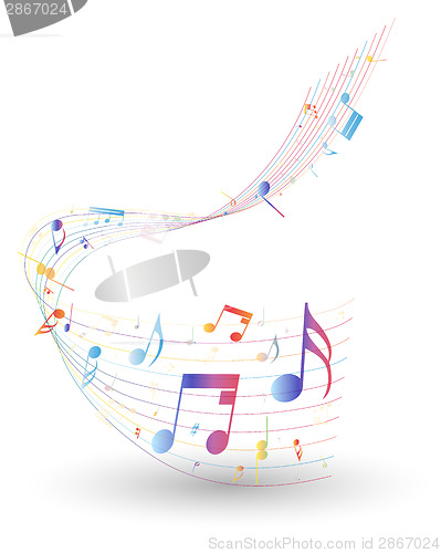 Image of Multicolor musical note staff