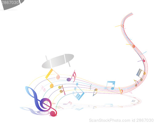 Image of Multicolor musical note staff