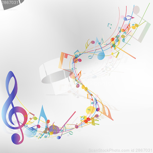 Image of Multicolor musical note staff