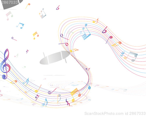 Image of Multicolor musical note staff