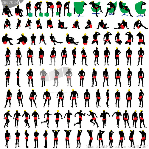 Image of 100 naked mens silhouettes