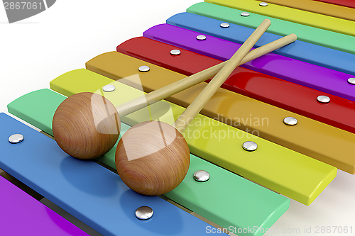 Image of Colorful wooden xylophone