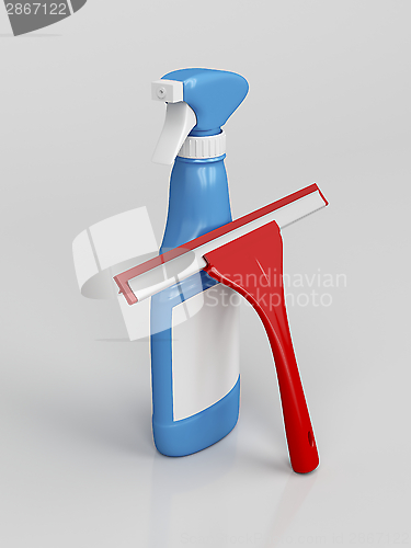 Image of Squeegee and spray bottle