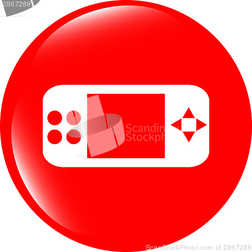 Image of game controller web icon, button isolated on white