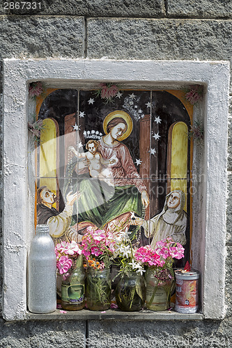 Image of Catholic icon at crossroads