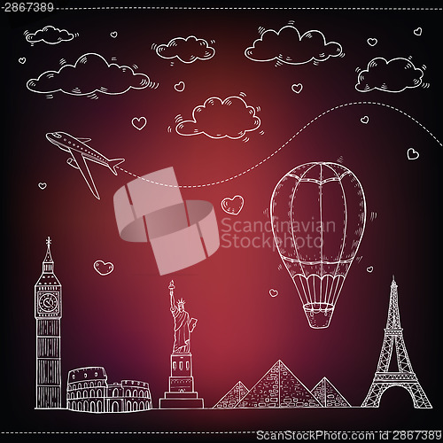 Image of Travel and tourism background.