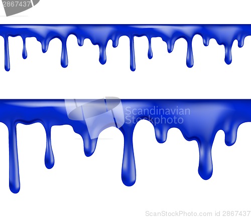 Image of brightly colored blue paint drips seamless patterns