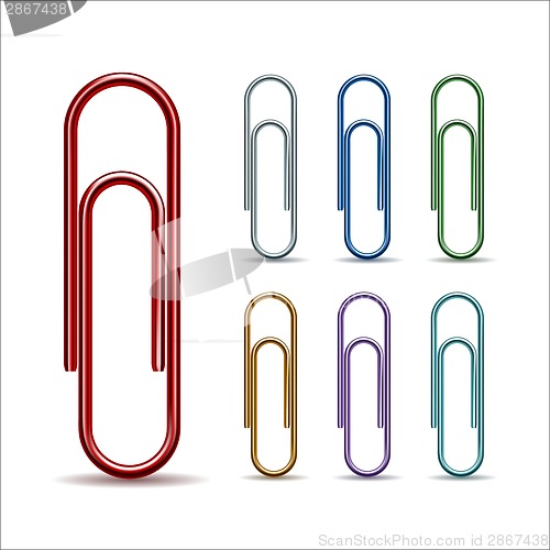 Image of Set of colored paper clips