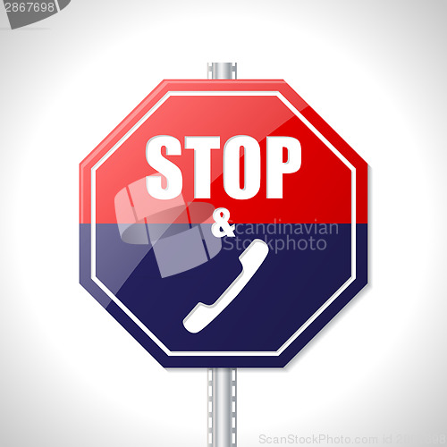 Image of Stop and call traffic sign