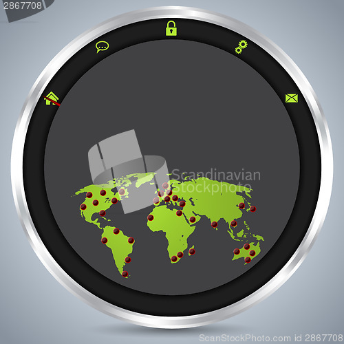 Image of Website template design with metallic ring