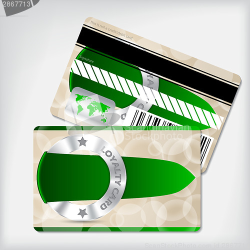 Image of Loyalty card design with green ribbon